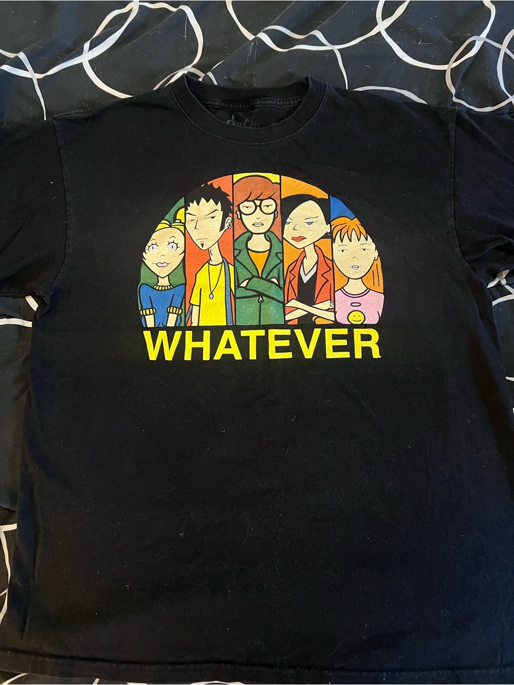 Unisex Daria MTV Whatever Graphic Adult Tee - Black